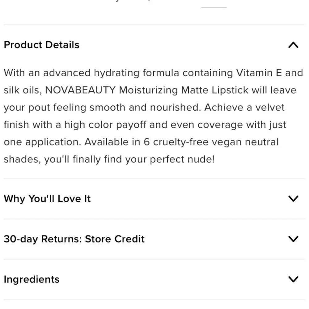 Fashion Nova NOVABEAUTY Perfect Pout Moisturizing Matte Color Pleasure Lipstick